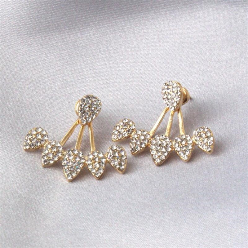 Crystal Flower Drop Earrings for Women