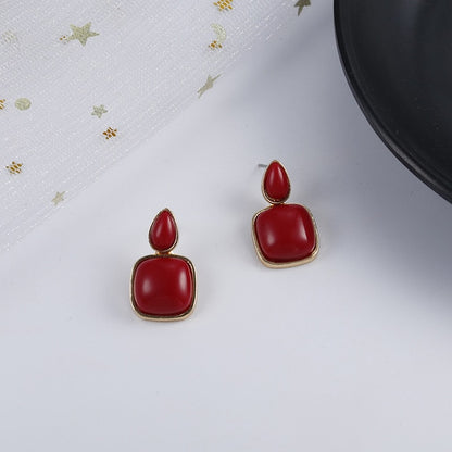 Crystal Flower Drop Earrings for Women